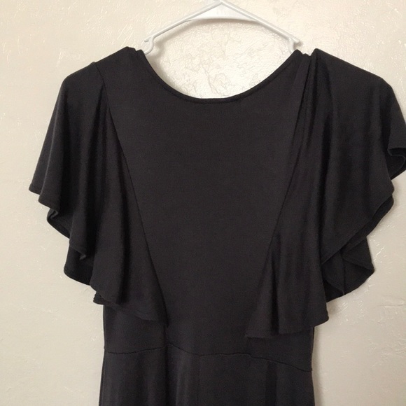 Dark Grey Ruffled Dress - Picture 4 of 5